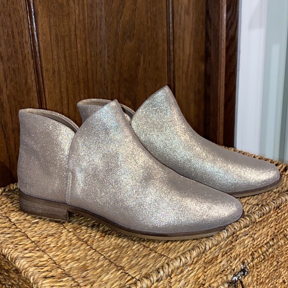 Splendid Petunia Shimmer Metallic Gold Booties-Fine Leather-Women Size 10 - Picture 2 of 13